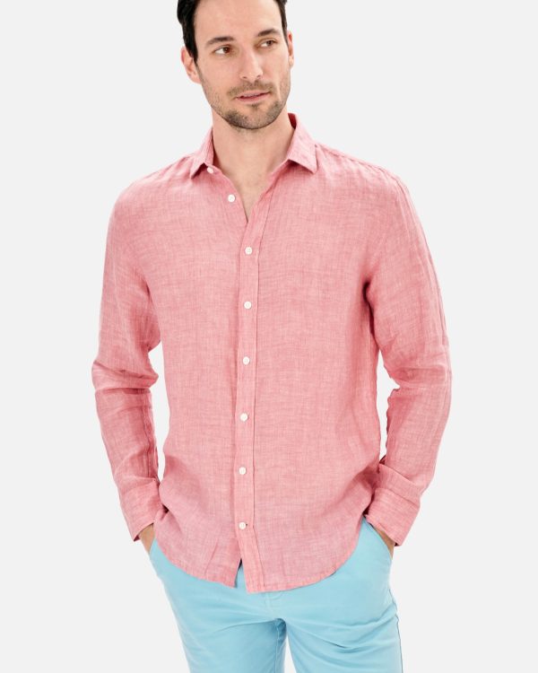 CAMISA LINO HOMBRE CUELLO CUTAWAY