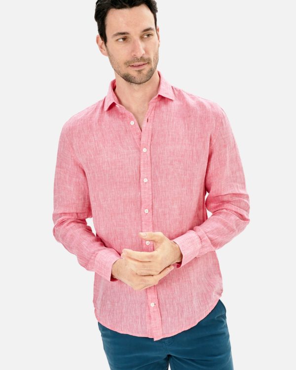 CAMISA LINO HOMBRE CUELLO CUTAWAY