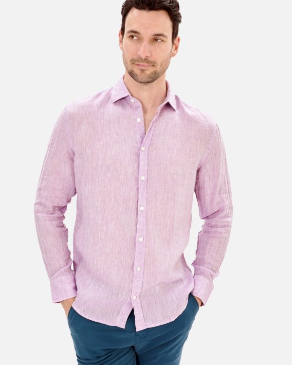 CAMISA LINO HOMBRE CUELLO CUTAWAY