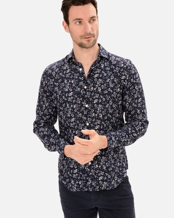 CAMISA LINO HOMBRE CUELLO CUTAWAY