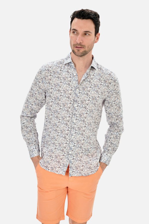CAMISA LINO HOMBRE CUELLO CUTAWAY