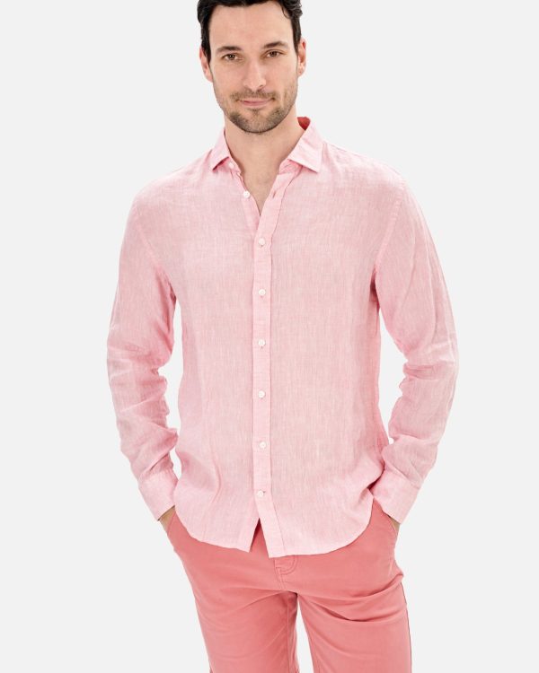 CAMISA LINO HOMBRE CUELLO CUTAWAY