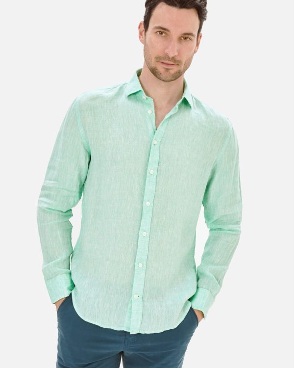 camisa lino hombre