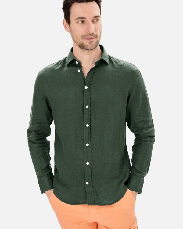 CAMISA LINO HOMBRE CUELLO CUTAWAY
