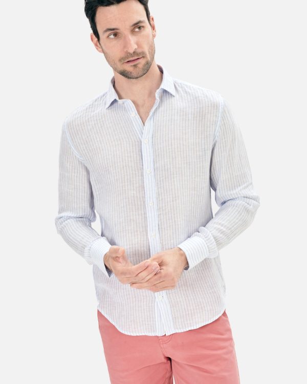 CAMISA LINO HOMBRE CUELLO CUTAWAY