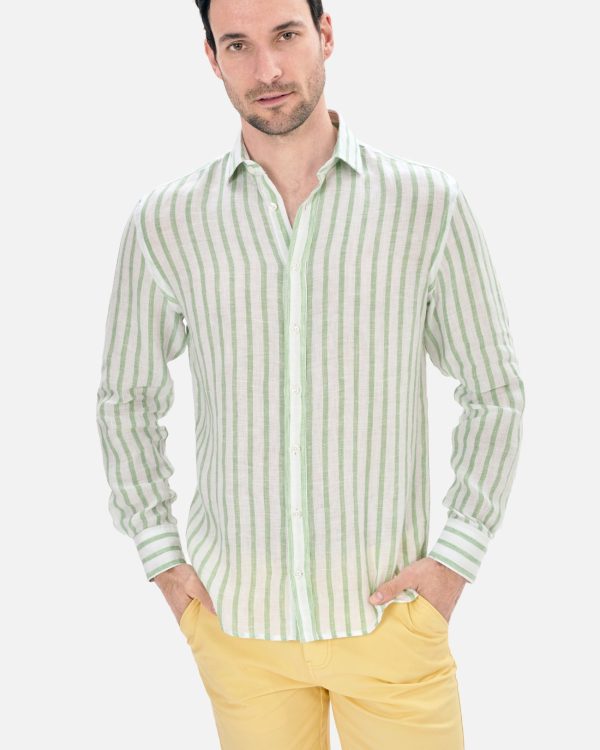 CAMISA LINO HOMBRE CUELLO CUTAWAY
