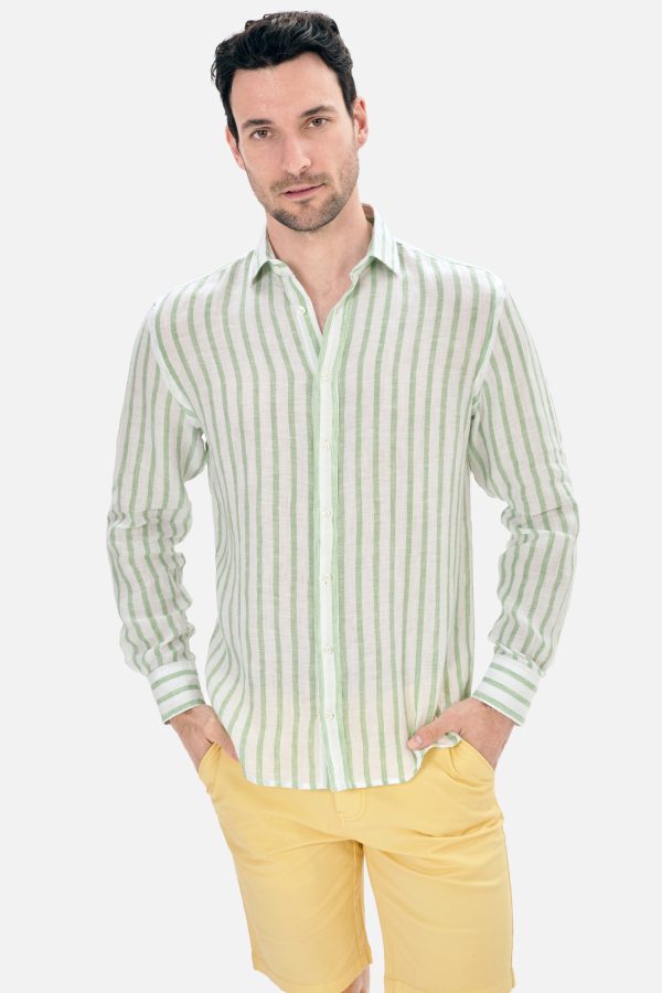 CAMISA LINO HOMBRE CUELLO CUTAWAY