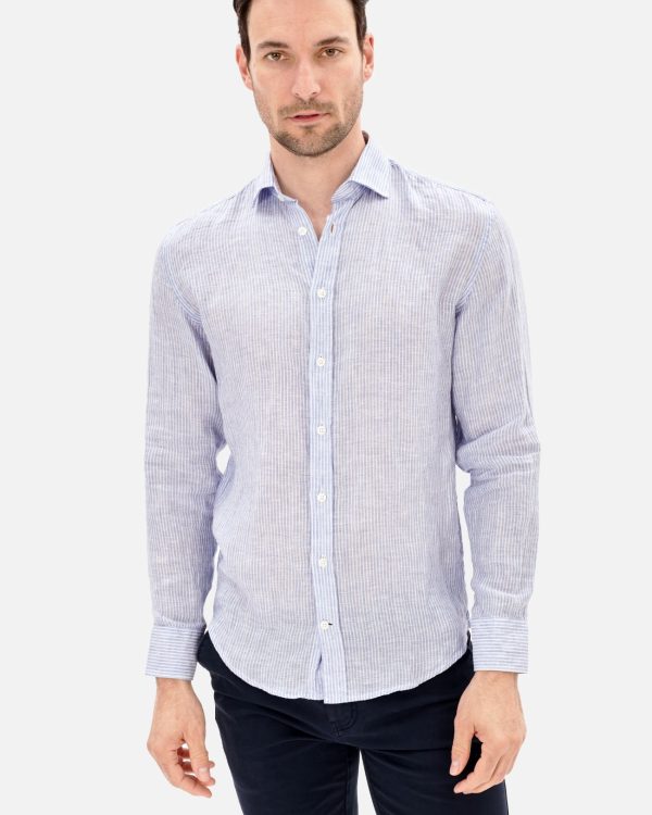 CAMISA LINO HOMBRE CUELLO CUTAWAY