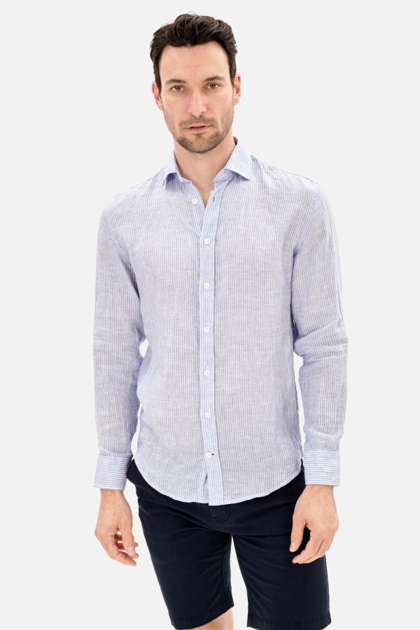 CAMISA LINO HOMBRE CUELLO CUTAWAY