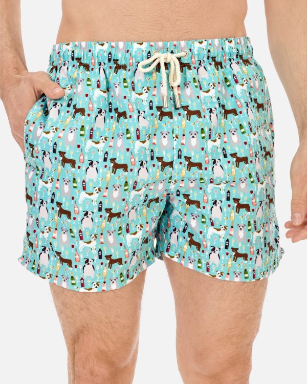BAÑADOR HOMBRE ESTAMPADO PERRO BOTELLA