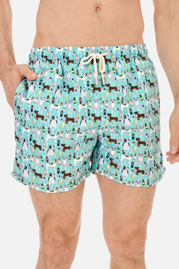 BAÑADOR HOMBRE ESTAMPADO PERRO BOTELLA