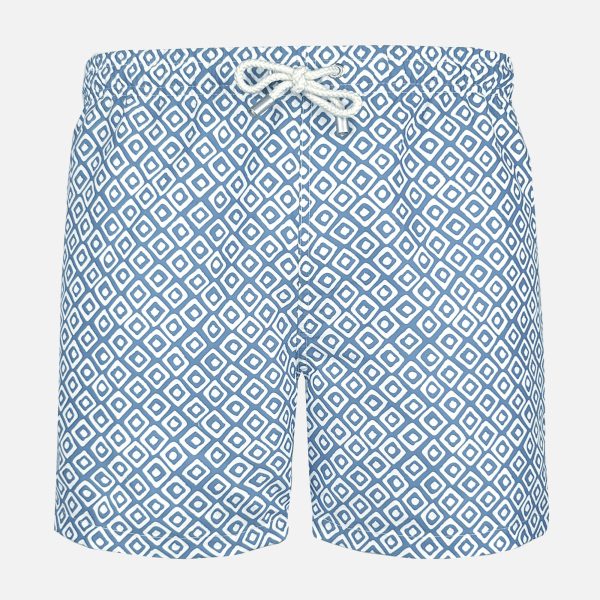 BAÑADOR HOMBRE CON ESTAMPADO GEOMÉTRICO CUADRADOS