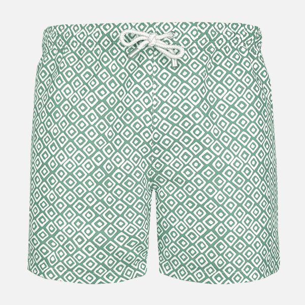 BAÑADOR HOMBRE CON ESTAMPADO GEOMÉTRICO CUADRADOS