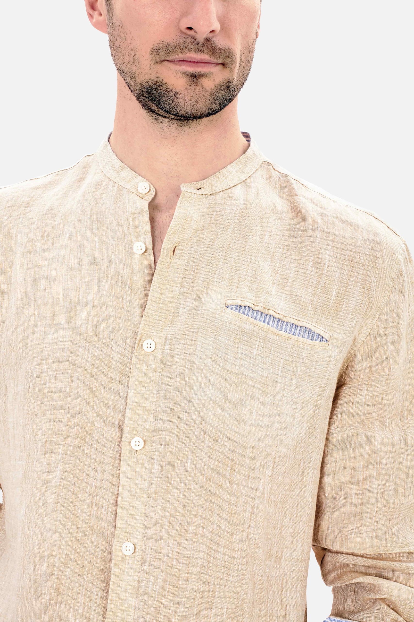 CAMISA LINO HOMBRE CUELLO MAO - Imagen 6