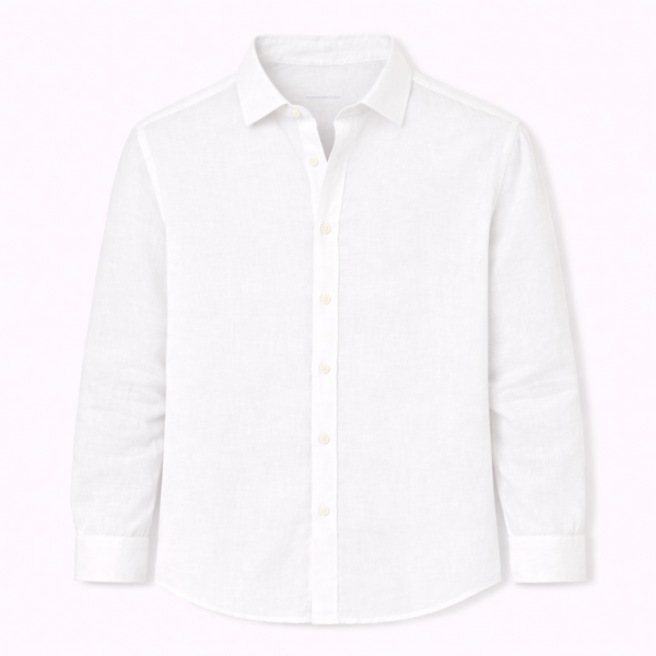 Camisa lino hombre de manga larga estilo clásico Blue Coast